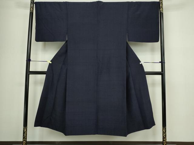 平和屋着物■男性 紬 霞文 青褐色 正絹 逸品 DABC0306sf