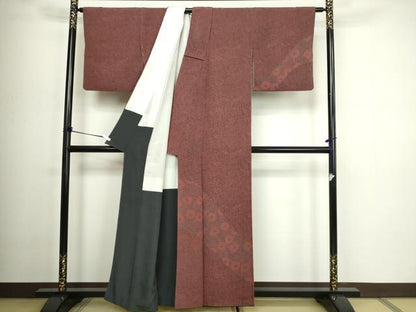 平和屋着物■訪問着 江戸小紋 古代菊 正絹 逸品 DABC0323sf