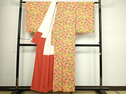 平和屋着物■上質な小紋 枝梅文 鮫小紋柄 正絹 逸品 DABC0331sf