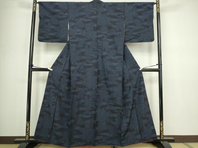 平和屋着物■結城紬 草葉文 正絹 逸品 DABC0340sf