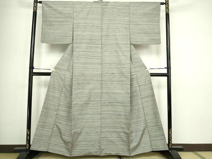 平和屋着物■上質な紬 横段文 正絹 逸品 DABC0342sf