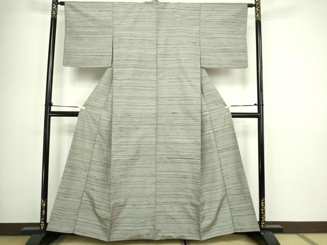 平和屋着物■上質な紬 横段文 正絹 逸品 DABC0342sf