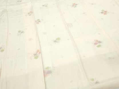 平和屋着物■長襦袢 袷 草花地紋 暈し染め 正絹 逸品 DABC0346sf