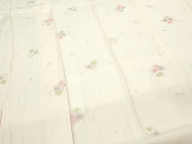 平和屋着物■長襦袢 袷 草花地紋 暈し染め 正絹 逸品 DABC0346sf
