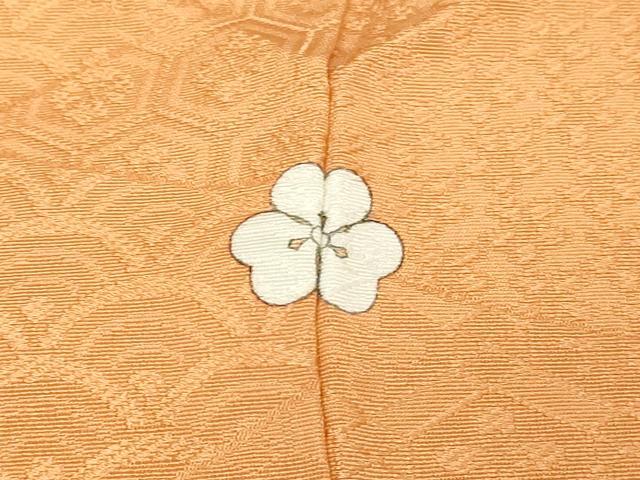 平和屋着物■上質な色無地 花唐草地紋 赤朽葉色 正絹 逸品 DABC0411sf