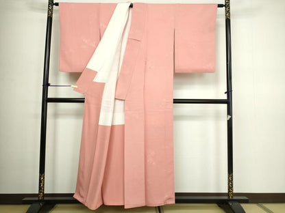 平和屋着物■上質な色無地 草花地紋 遠州茶色 正絹 逸品 DABC0424sf