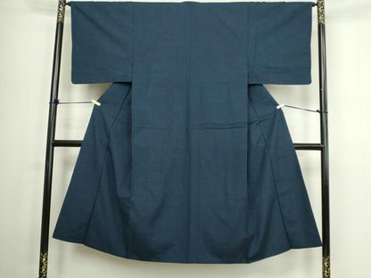 平和屋着物■男性　紬　霞文　深縹色　正絹　逸品　DABC0426sf