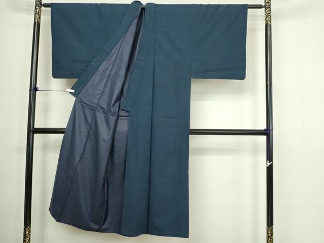 平和屋着物■男性　紬　霞文　深縹色　正絹　逸品　DABC0426sf