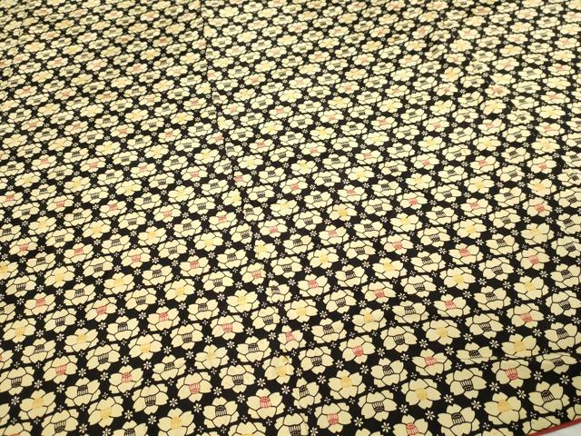 平和屋着物■上質な小紋 舞花文 黒地 正絹 逸品 DABC0427sf