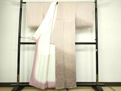 平和屋着物●訪問着　霞文　暈し染め　正絹　逸品　DABC0431sf
