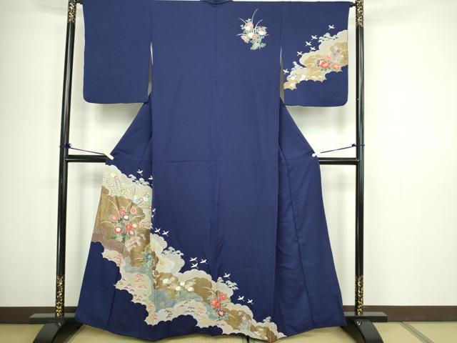 平和屋着物■訪問着　草花文　暈し染め　金彩　正絹　逸品　DABC0432sf