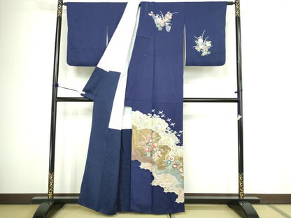 平和屋着物■訪問着　草花文　暈し染め　金彩　正絹　逸品　DABC0432sf