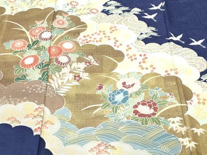 平和屋着物■訪問着　草花文　暈し染め　金彩　正絹　逸品　DABC0432sf