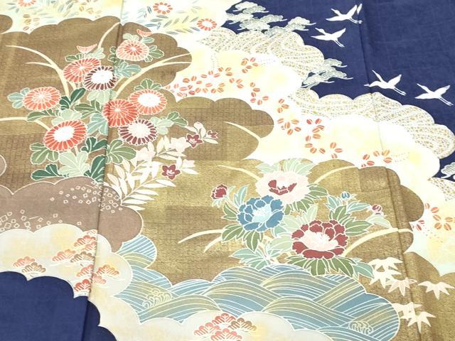 平和屋着物■訪問着　草花文　暈し染め　金彩　正絹　逸品　DABC0432sf