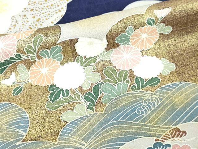 平和屋着物■訪問着　草花文　暈し染め　金彩　正絹　逸品　DABC0432sf
