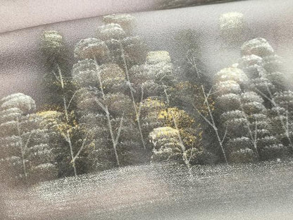 平和屋着物■訪問着 手描き 風景文 暈し染め 金銀彩 正絹 逸品 DABC0434sf