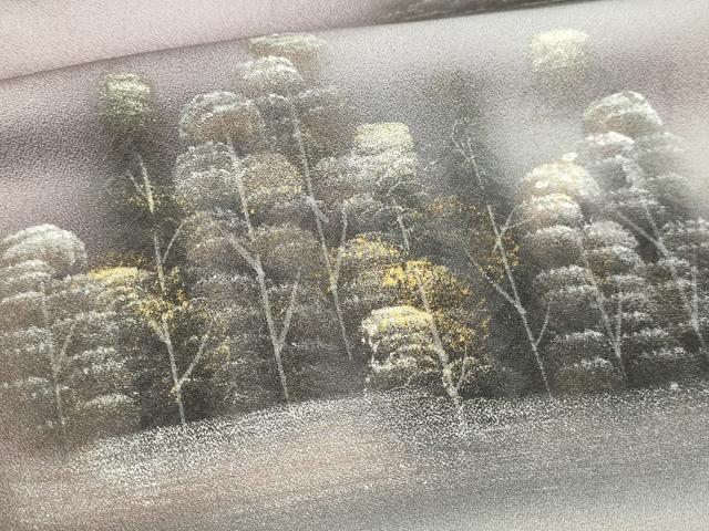 平和屋着物■訪問着 手描き 風景文 暈し染め 金銀彩 正絹 逸品 DABC0434sf