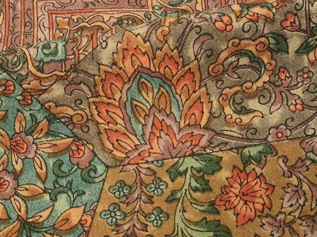 平和屋着物■上質な小紋 更紗花文 正絹 逸品 DABC0435sf