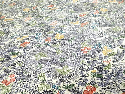 平和屋着物■上質な小紋 草花文 正絹 逸品 DABC0442sf