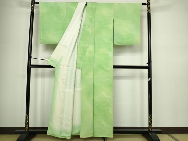 平和屋着物■上質な小紋 雲重ね文 暈し染め 正絹 逸品 DABC0445sf