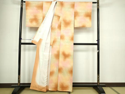 平和屋着物■上質な小紋　流水文　暈し染め　正絹　逸品　DABC0446sf