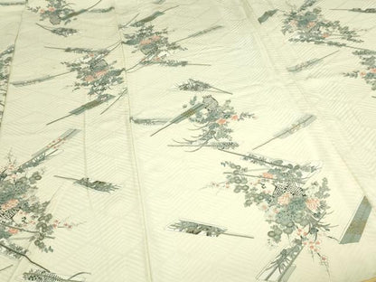 平和屋着物■上質な小紋　草花文　金彩　正絹　逸品　DABC0498sf
