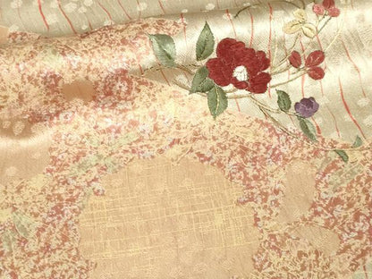 平和屋着物■訪問着　刺繍　草花文　金彩　正絹　逸品　DABC0500sf