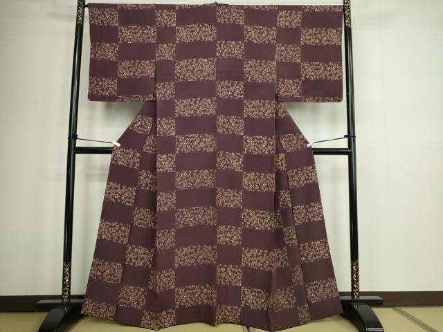 平和屋着物■上質な小紋　舞葉文　正絹　逸品　DABC0501sf
