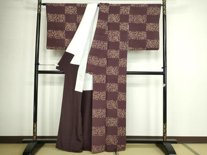 平和屋着物■上質な小紋　舞葉文　正絹　逸品　DABC0501sf