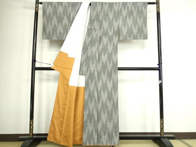 平和屋着物■上質な紬 矢羽根間道 正絹 逸品 DABC0514sf