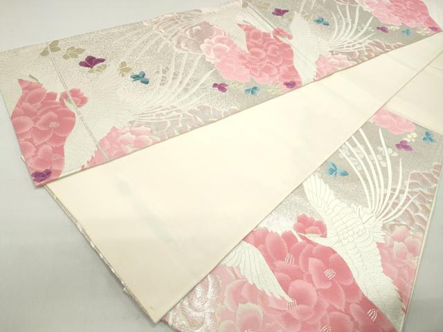 平和屋着物◎六通柄袋帯　唐織　花鳥文　金銀糸　正絹　逸品　DABC0524qa