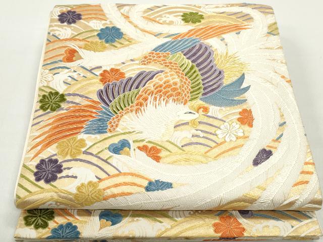 平和屋着物◎六通柄袋帯　唐織　桃山瑞鳳文　金糸　正絹　逸品　DABC0535qa