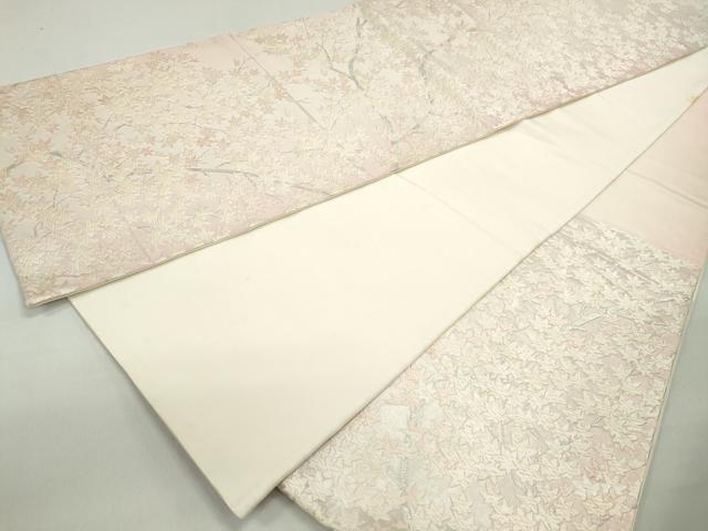 平和屋着物◎六通柄袋帯 唐織 枝楓文 銀糸 正絹 逸品 DABC0548qa