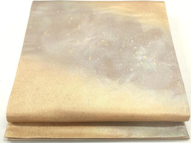 平和屋着物◎六通柄袋帯 霞文 引箔 正絹 逸品 DABC0576qa