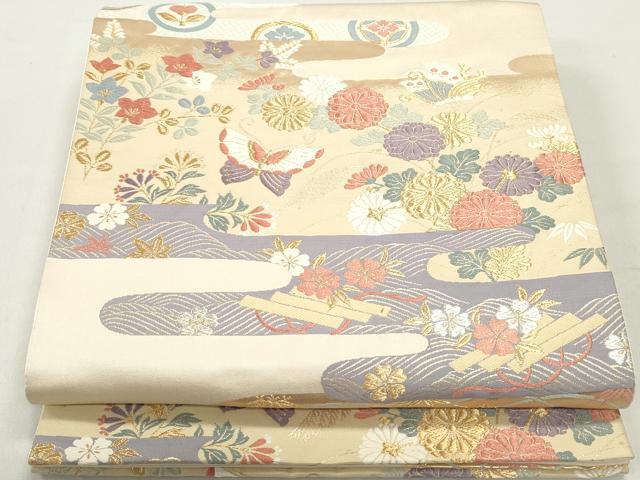 平和屋着物◎六通柄袋帯 唐織 唐織名錦遺芳 金糸 正絹 逸品 DABC0578qa
