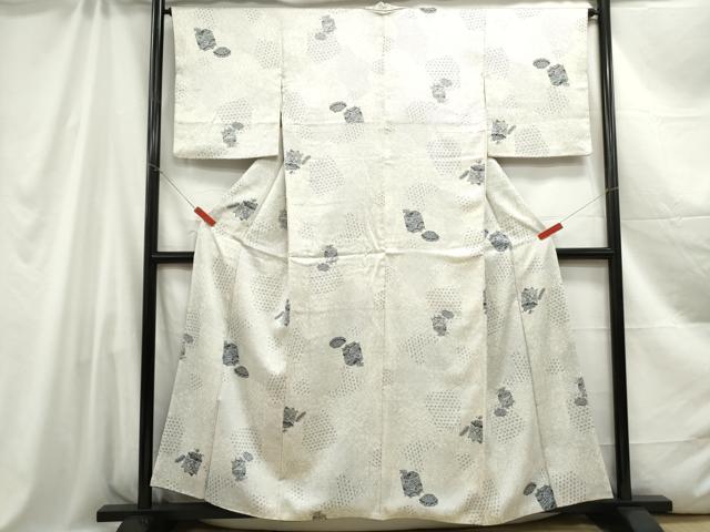 平和屋着物■上質な小紋 貝桶花文 正絹 逸品 DABC0588qa
