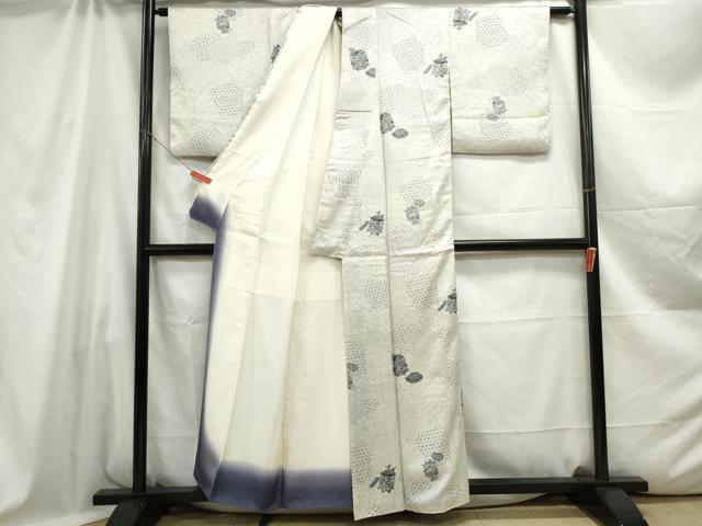 平和屋着物■上質な小紋 貝桶花文 正絹 逸品 DABC0588qa