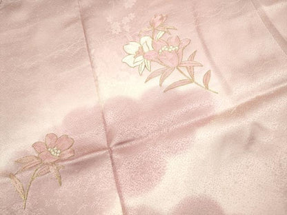 平和屋着物■訪問着 駒刺繍 草花文 暈し染め 正絹 逸品 DABC0592qa