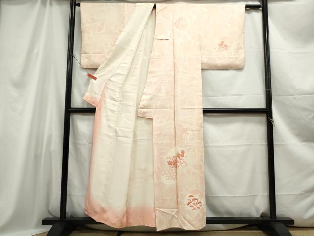 平和屋着物■訪問着 刺繍 花丸文 暈し染め 正絹 逸品 DABC0593qa