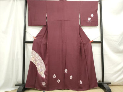 平和屋着物■訪問着 更紗花文 金銀彩 正絹 逸品 DABC0594qa