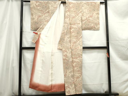 平和屋着物■上質な小紋 風景花車文 正絹 逸品 DABC0601qa