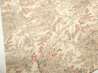 平和屋着物■上質な小紋 風景花車文 正絹 逸品 DABC0601qa