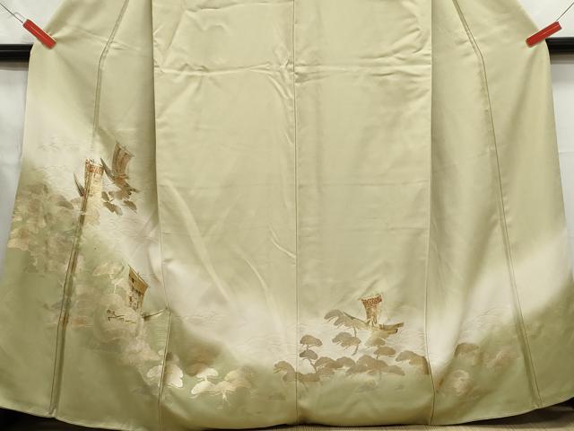平和屋着物■訪問着 浜松文 舟 暈し染め 金彩 正絹 逸品 DABC0604qa