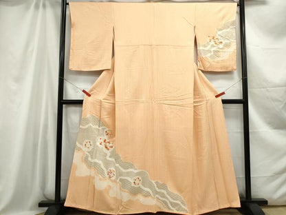平和屋着物■訪問着 刺繍 道長花丸文 金彩 正絹 逸品 DABC0615qa