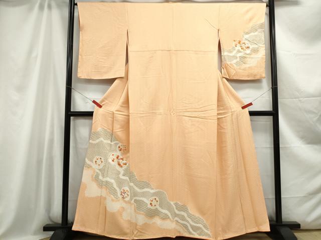 平和屋着物■訪問着 刺繍 道長花丸文 金彩 正絹 逸品 DABC0615qa