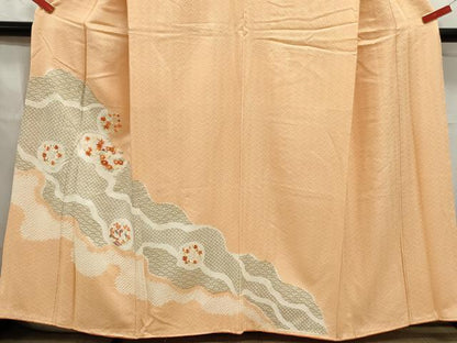 平和屋着物■訪問着 刺繍 道長花丸文 金彩 正絹 逸品 DABC0615qa
