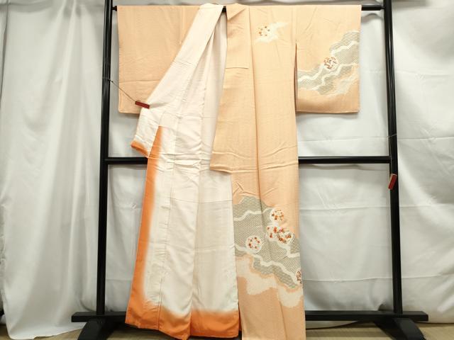 平和屋着物■訪問着 刺繍 道長花丸文 金彩 正絹 逸品 DABC0615qa
