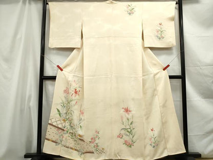 平和屋着物■訪問着 草花文 暈し染め 正絹 逸品 DABC0638qa