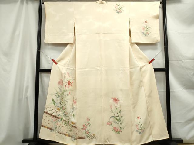 平和屋着物■訪問着 草花文 暈し染め 正絹 逸品 DABC0638qa