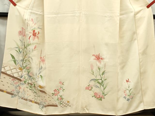 平和屋着物■訪問着 草花文 暈し染め 正絹 逸品 DABC0638qa